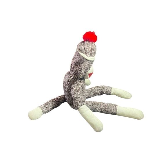 Plushland Brown Cream Red Mouth Floppy Sock Monkey Plush Stuffed Animal 20" - Picture 4 of 7